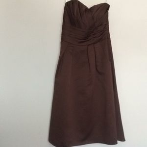 Strapless brown dress!